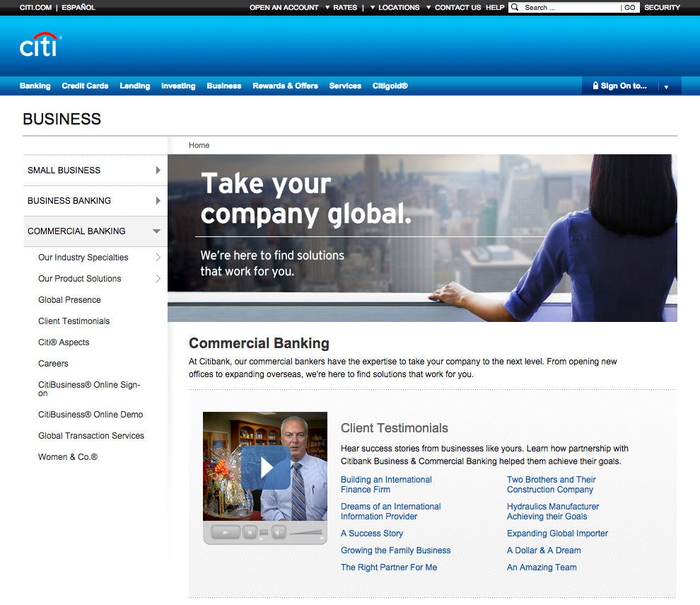 CitiBank Screenshot